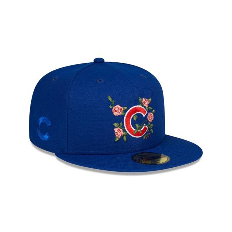 MLB Chicago Cubs Bloom 59Fifty Fitted (CAB5815) - Blue New Era Caps